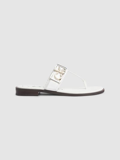 Calvin Klein Cipők HU454499 | Calvin Klein Faux Bőr Női Szandál Fehér